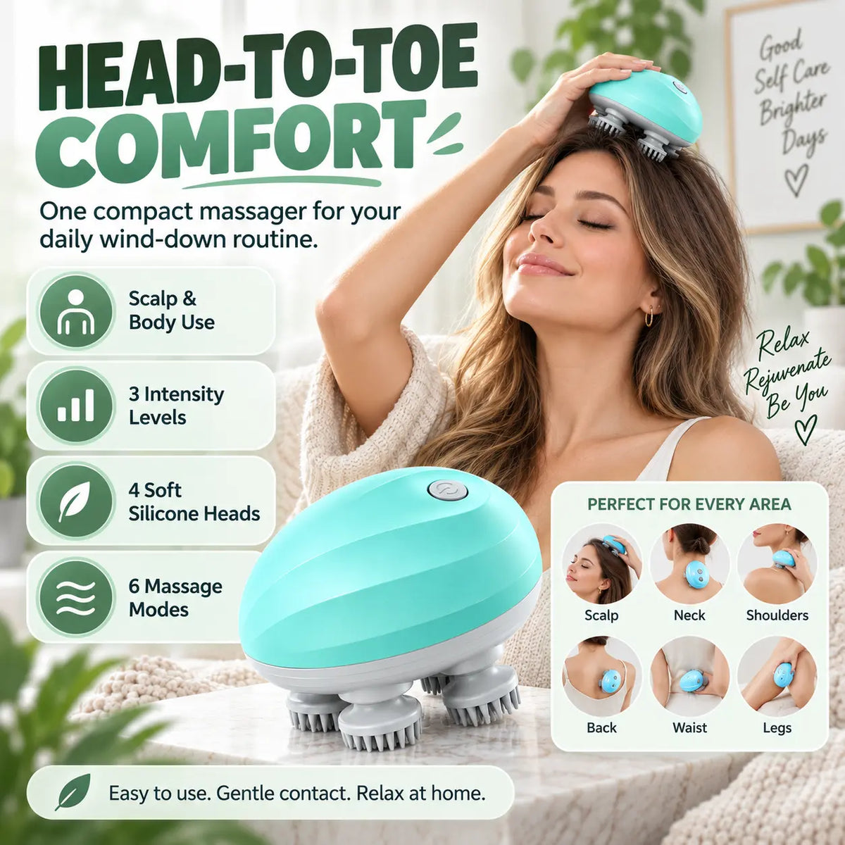 Beautnexa® 🌿💆 Cordless Scalp & Body Massager
