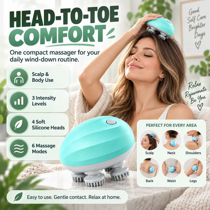 Beautnexa® 🌿💆 Cordless Scalp & Body Massager