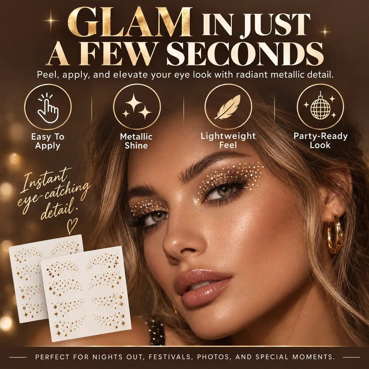 Beautnexa® ✨👁️ Gilded Metallic Eye Stickers