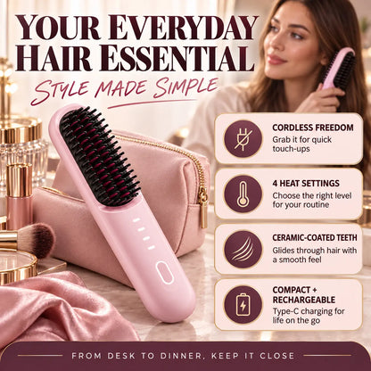 Beautnexa® 🔥 Cordless Heated Hair Brush