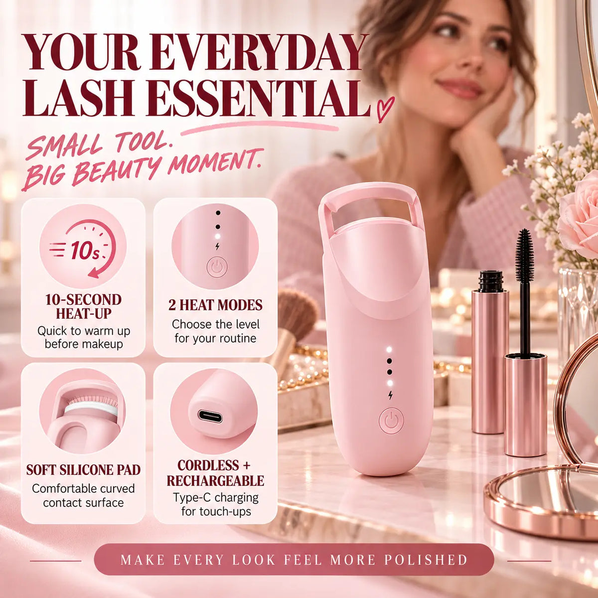 Beautnexa® 💗👁️ Cordless Heated Eyelash Curler
