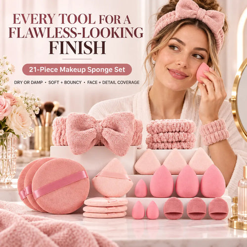 Beautnexa® 🎀💗 21-Piece Makeup Sponge Set