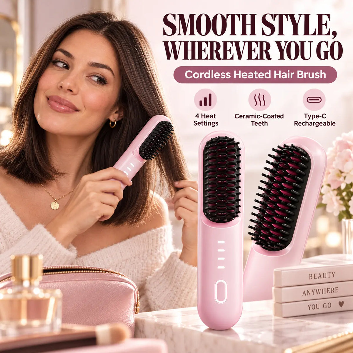 Beautnexa® 🔥 Cordless Heated Hair Brush