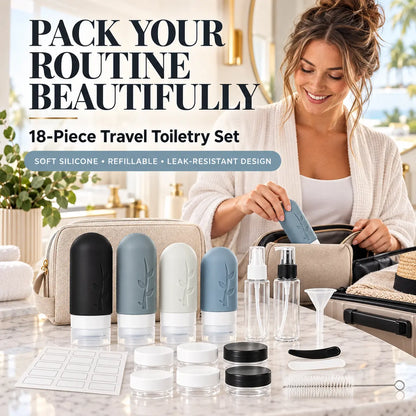 Beautnexa® ✈️🧴 18-Piece Travel Toiletry Bottle Set