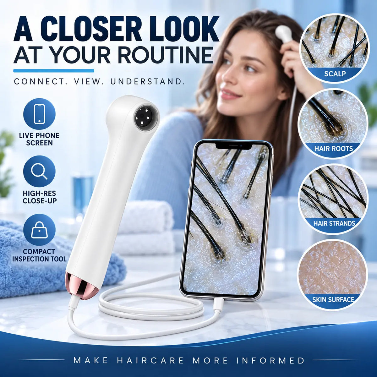 Beautnexa® 🔍📱 Smart Scalp Inspection Camera